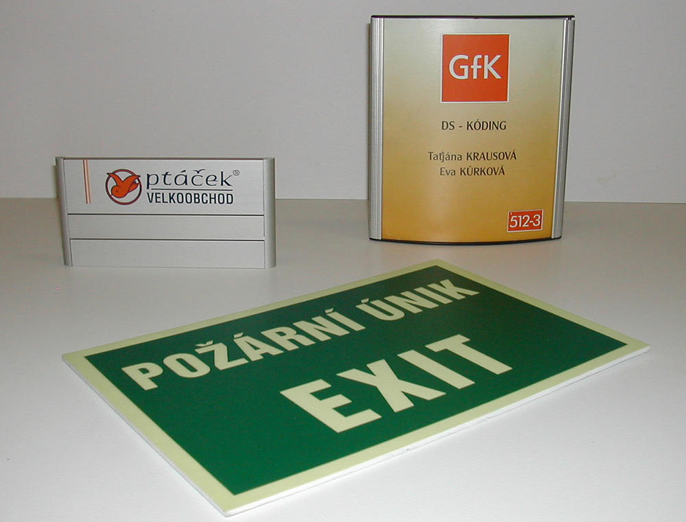 orientační tabulky, bezpečnostní tabulky